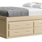 Captain’s Bed 39"HB & 26"FB With Double Trundle/ Drawer