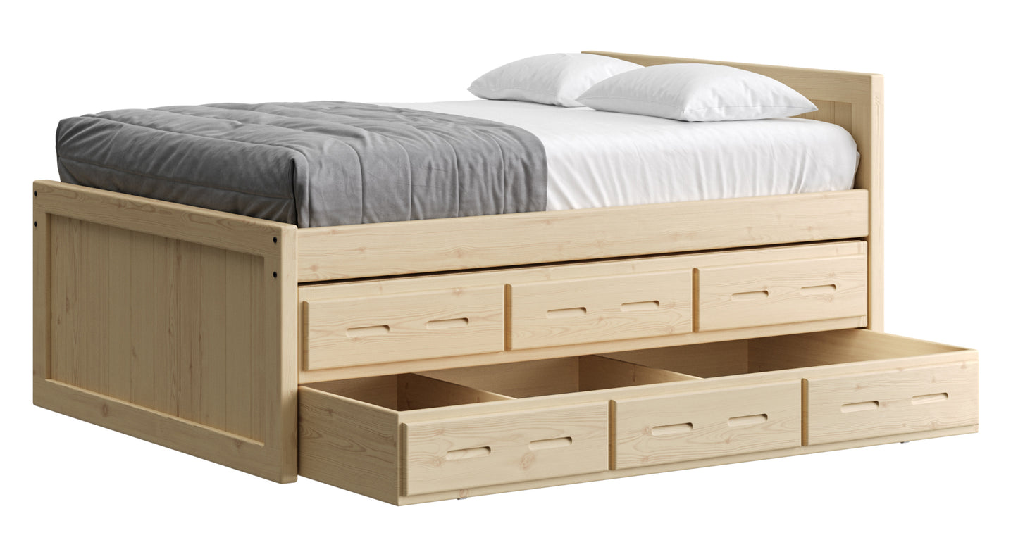 Captain’s Bed 39"HB & 26"FB With Double Trundle/ Drawer