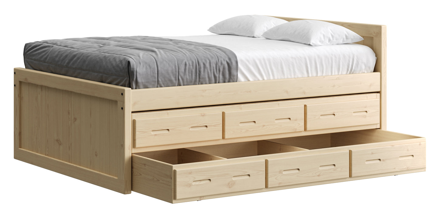 Captain’s Bed 39"HB & 26"FB With Double Trundle/ Drawer