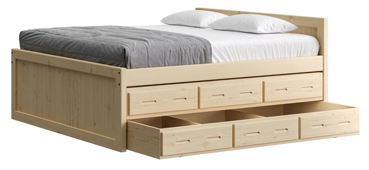 Captain’s Bed 39"HB & 26"FB With Double Trundle/ Drawer