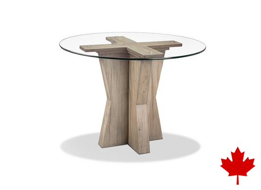 Jasper Single Pedestal Round Glass Top Dining Table