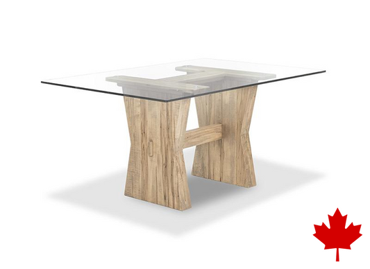 Jasper Double Pedestal Glass Top Dining Table