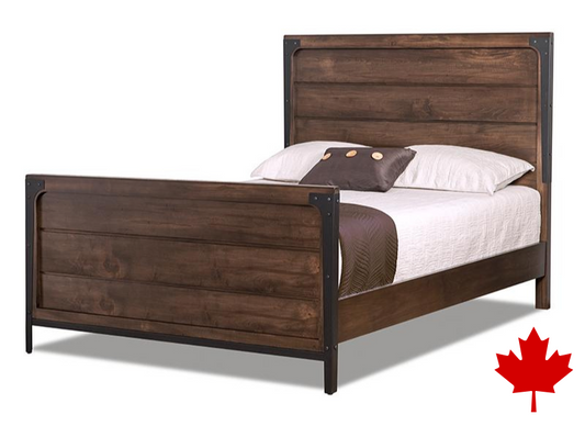 Portland Wood Panel Bed with High Footboard