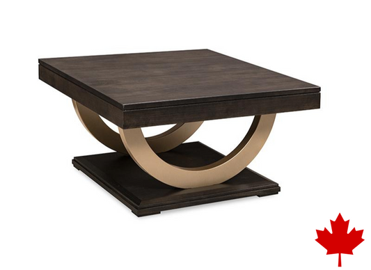 Contempo Pedestal Coffee Table w/ Metal Curves
