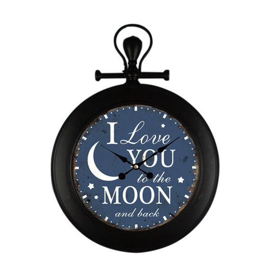 W14-C49 - OVERSIZED LOVE YOU TO THE MOON 24" WALL CLOCK