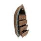 WA0984 - SOLID WOOD BOAT-SHAPED BOAT CABINET WITH DRAWERS