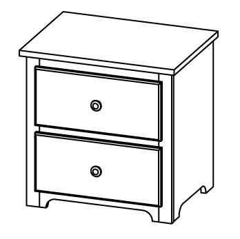 Classic 2 Drawer Night Table