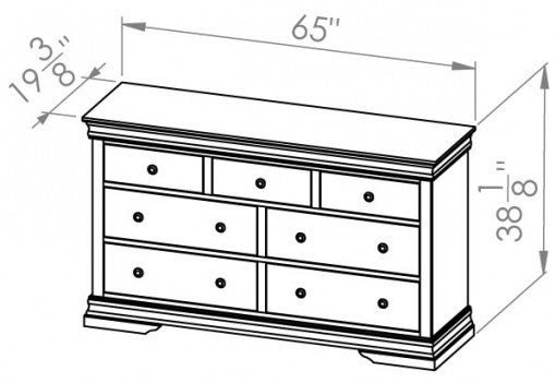 Louis Rustique 7 Drawer Dresser