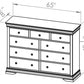 Louis Rustique 9 Drawer Dresser