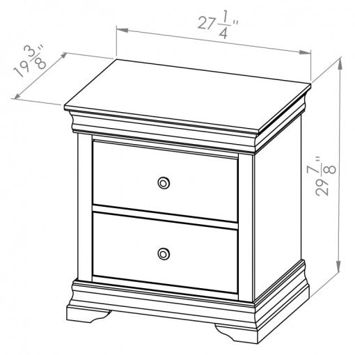 Louis Rustique 2 Drawer Night Table