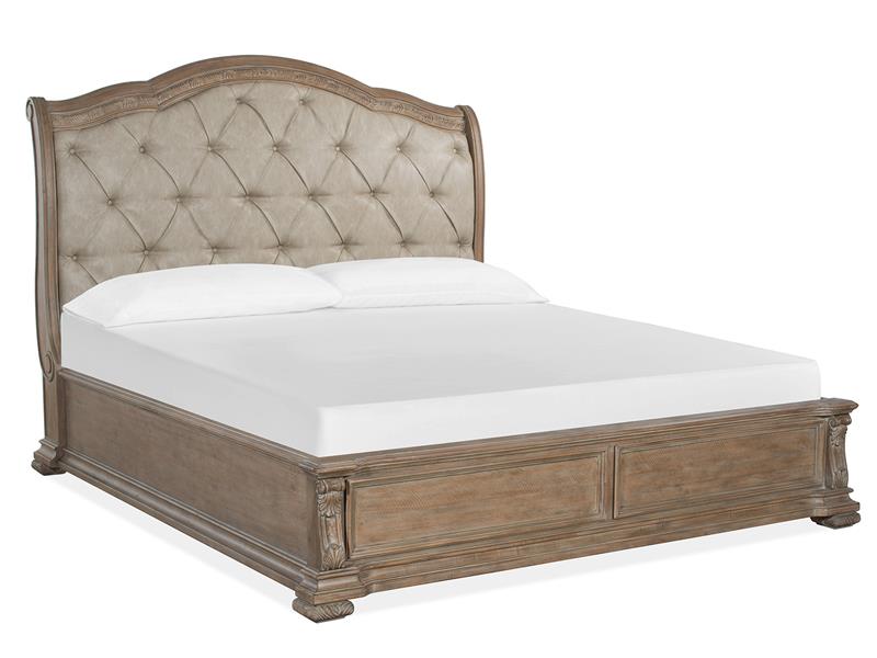 Marisol Complete Sleigh Storage Bed w/Upholstered HB