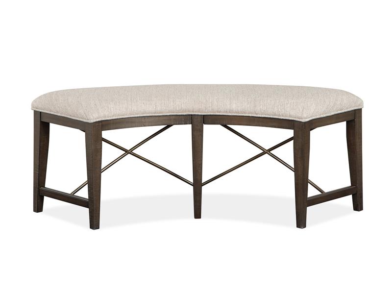 Westley Falls D4399-67: Curved Bench w/Upholstered Seat