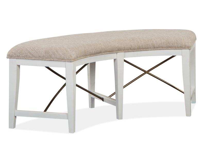 Heron Cove D4400-67: Curved Bench w/Upholstered Seat