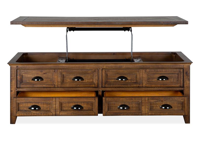 Bay Creek T4398-50: Lift Top Storage Cocktail Table w/Casters