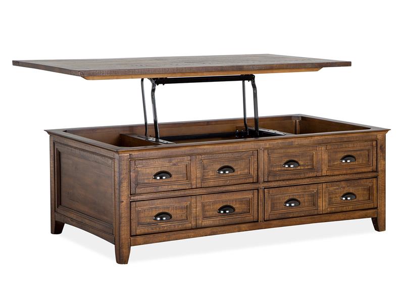 Bay Creek T4398-50: Lift Top Storage Cocktail Table w/Casters