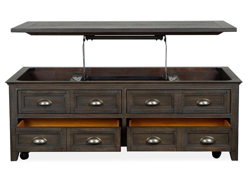 Westley Falls T4399-50: Lift Top Storage Cocktail Table w/Casters