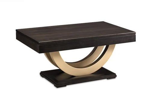 CONTEMPO Pedestal Coffee Table w/Metal Curves