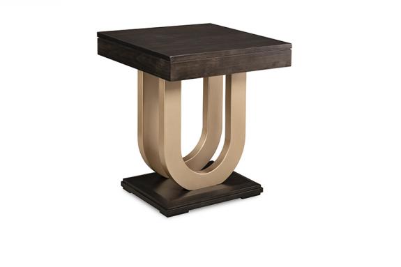 CONTEMPO End Table w/ Metal Curves