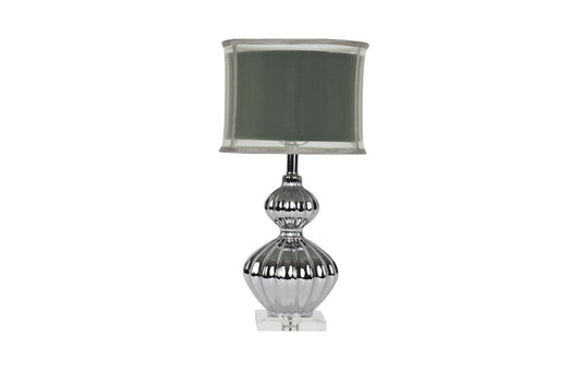 24" Silver Fluted Table Lamp